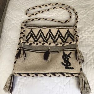 YSL VINTAGE wool cross body bag RARE (EUC)